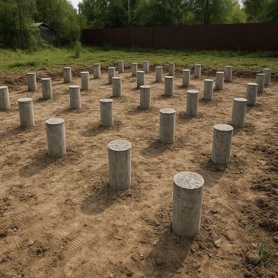 Буронабивные сваи Ø300 под дом 8×10